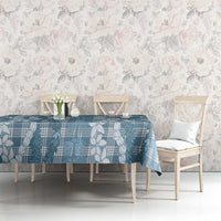 Hawaiian Ohia Lehua Lei Tablecloth Plaid Palaka Uliuli Omaomao Pattern LT9 - Polynesian Pride