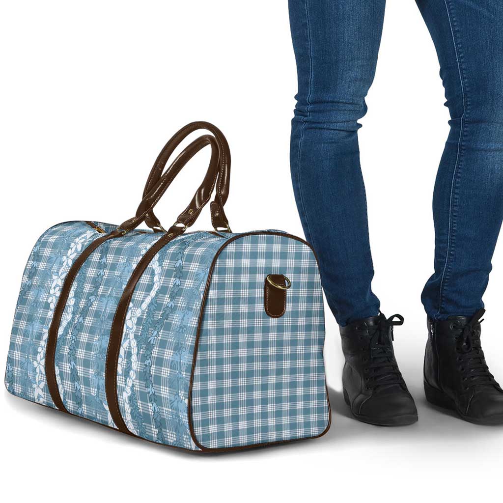 Hawaiian Ohia Lehua Lei Travel Bag Plaid Palaka Uliuli Omaomao Pattern LT9 - Polynesian Pride
