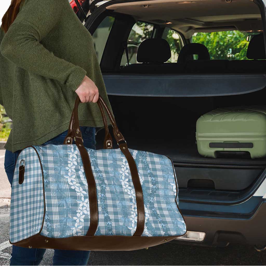 Hawaiian Ohia Lehua Lei Travel Bag Plaid Palaka Uliuli Omaomao Pattern LT9 - Polynesian Pride