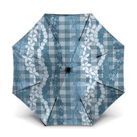 Hawaiian Ohia Lehua Lei Umbrella Plaid Palaka Uliuli Omaomao Pattern - Polynesian Pride