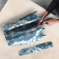 Hawaiian Ohia Lehua Lei Umbrella Plaid Palaka Uliuli Omaomao Pattern - Polynesian Pride