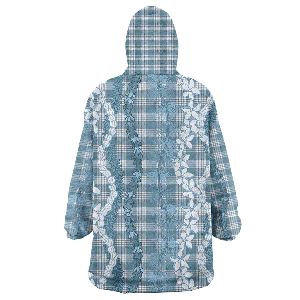 Hawaiian Ohia Lehua Lei Wearable Blanket Hoodie Plaid Palaka Uliuli Omaomao Pattern LT9 - Polynesian Pride