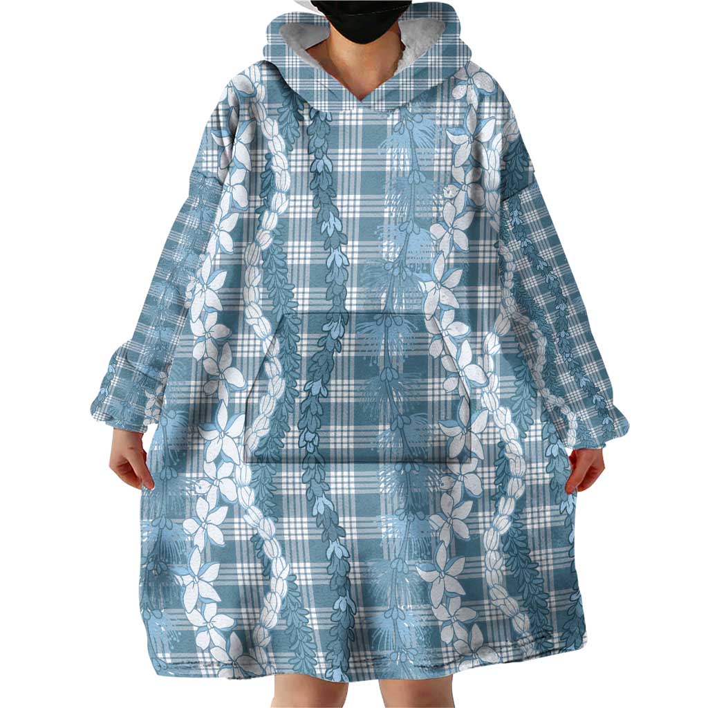 Hawaiian Ohia Lehua Lei Wearable Blanket Hoodie Plaid Palaka Uliuli Omaomao Pattern LT9 - Polynesian Pride