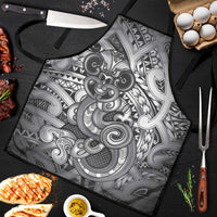 Aotearoa Maori Hei Tiki Apron Kiwikiwi Kowhaiwhai Puhoro Motif LT9 Grey - Polynesian Pride