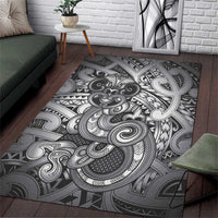 Aotearoa Maori Hei Tiki Area Rug Kiwikiwi Kowhaiwhai Puhoro Motif