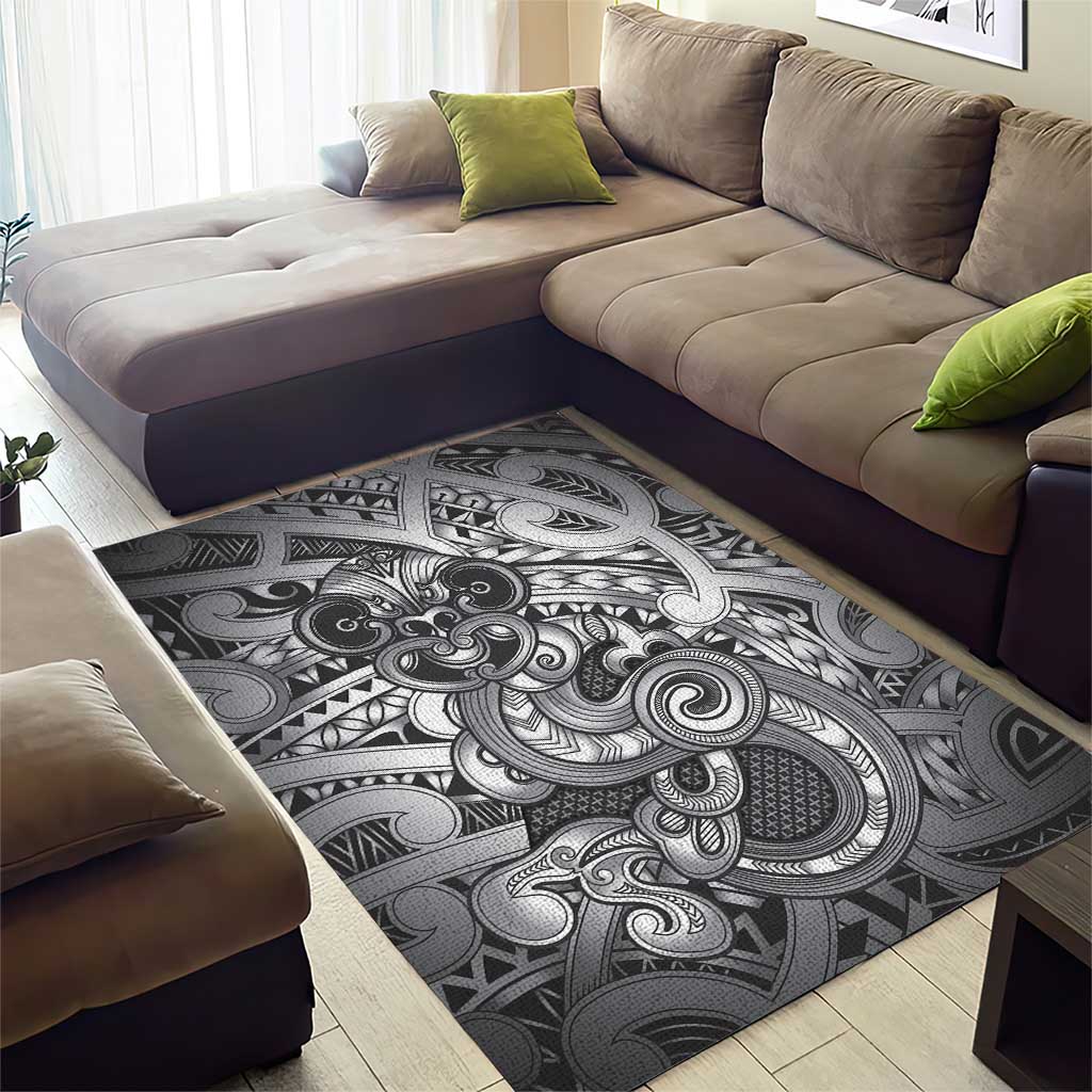 Aotearoa Maori Hei Tiki Area Rug Kiwikiwi Kowhaiwhai Puhoro Motif