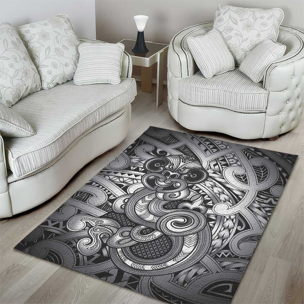 Aotearoa Maori Hei Tiki Area Rug Kiwikiwi Kowhaiwhai Puhoro Motif