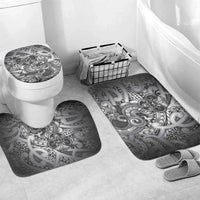 Aotearoa Maori Hei Tiki Bathroom Set Kiwikiwi Kowhaiwhai Puhoro Motif LT9 Mat Set Only (3 pcs) One Size Grey - Polynesian Pride