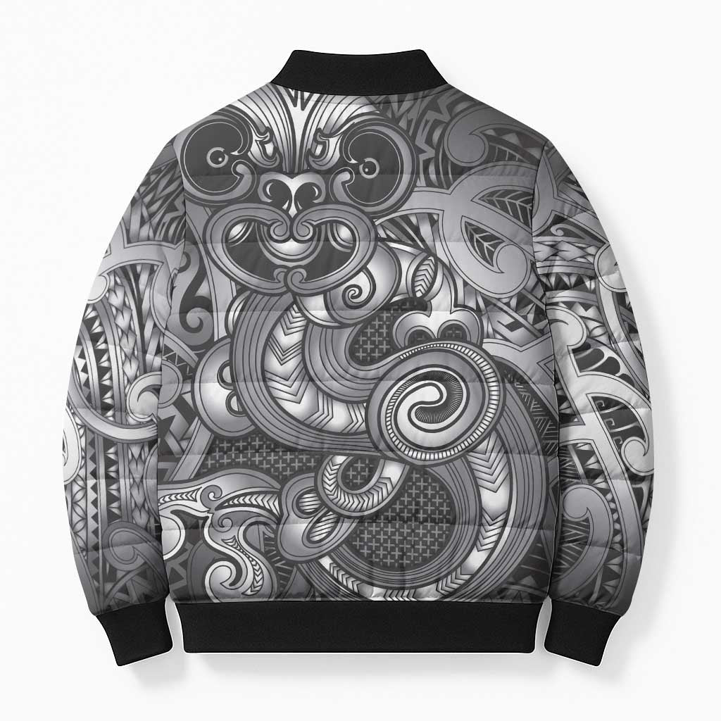 Aotearoa Maori Hei Tiki Bomber Puffer Jacket Kiwikiwi Kowhaiwhai Puhoro Motif