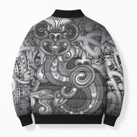 Aotearoa Maori Hei Tiki Bomber Puffer Jacket Kiwikiwi Kowhaiwhai Puhoro Motif