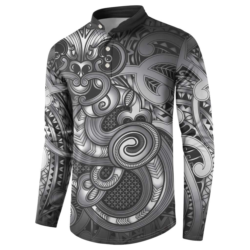 Aotearoa Maori Hei Tiki Button Sweatshirt Kiwikiwi Kowhaiwhai Puhoro Motif LT9 - Polynesian Pride