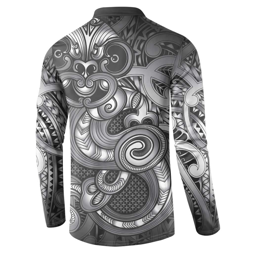 Aotearoa Maori Hei Tiki Button Sweatshirt Kiwikiwi Kowhaiwhai Puhoro Motif LT9 - Polynesian Pride
