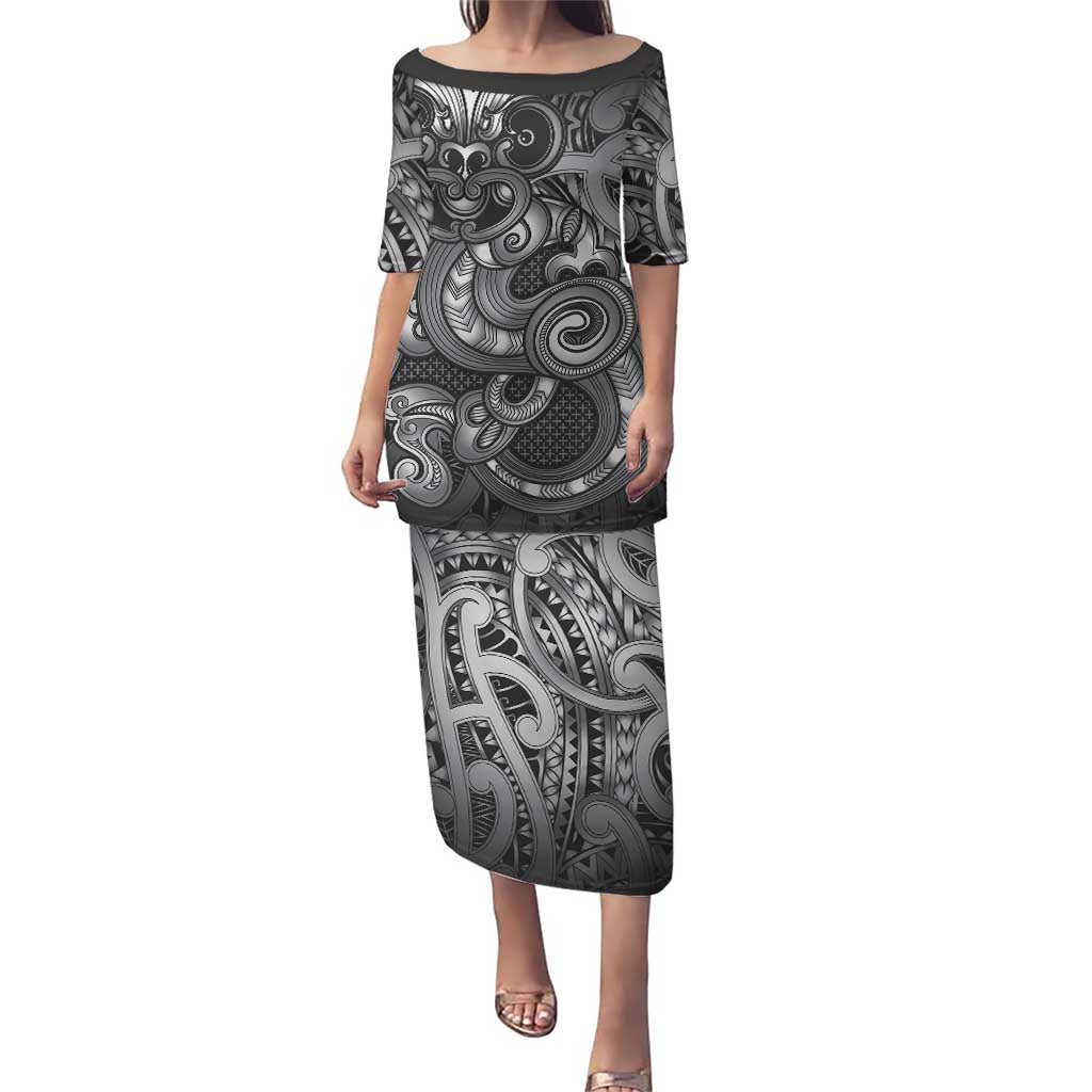 Aotearoa Maori Hei Tiki Family Matching Puletasi and Hawaiian Shirt Kiwikiwi Kowhaiwhai Puhoro Motif