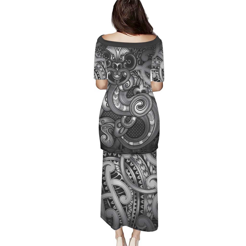Aotearoa Maori Hei Tiki Family Matching Puletasi and Hawaiian Shirt Kiwikiwi Kowhaiwhai Puhoro Motif