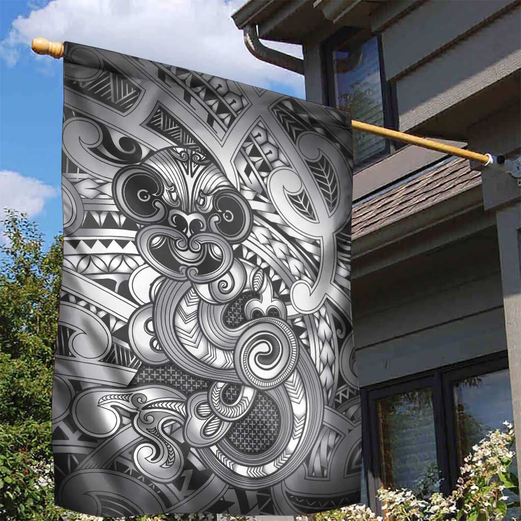 Aotearoa Maori Hei Tiki Garden Flag Kiwikiwi Kowhaiwhai Puhoro Motif LT9 - Polynesian Pride