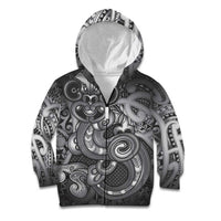 Aotearoa Maori Hei Tiki Kid Hoodie Kiwikiwi Kowhaiwhai Puhoro Motif