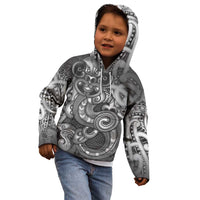 Aotearoa Maori Hei Tiki Kid Hoodie Kiwikiwi Kowhaiwhai Puhoro Motif