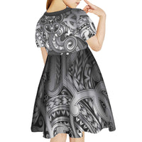 Aotearoa Maori Hei Tiki Kid Short Sleeve Dress Kiwikiwi Kowhaiwhai Puhoro Motif