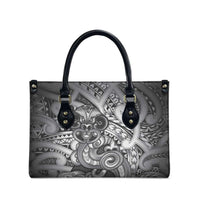 Aotearoa Maori Hei Tiki Leather Bag Kiwikiwi Kowhaiwhai Puhoro Motif LT9 - Polynesian Pride