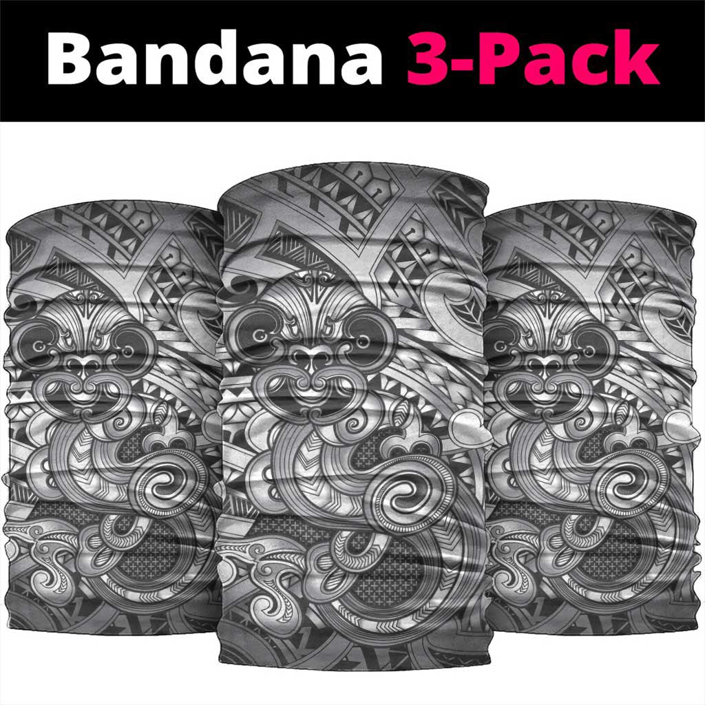 Aotearoa Maori Hei Tiki Neck Gaiter Kiwikiwi Kowhaiwhai Puhoro Motif LT9 package One Size: 25*50cm Grey - Polynesian Pride