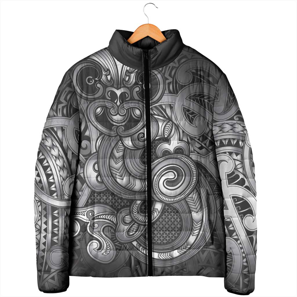 Aotearoa Maori Hei Tiki Padded Jacket Kiwikiwi Kowhaiwhai Puhoro Motif LT9 - Polynesian Pride