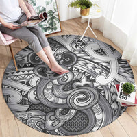 Aotearoa Maori Hei Tiki Round Carpet Kiwikiwi Kowhaiwhai Puhoro Motif LT9 - Polynesian Pride