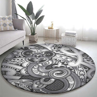 Aotearoa Maori Hei Tiki Round Carpet Kiwikiwi Kowhaiwhai Puhoro Motif LT9 - Polynesian Pride