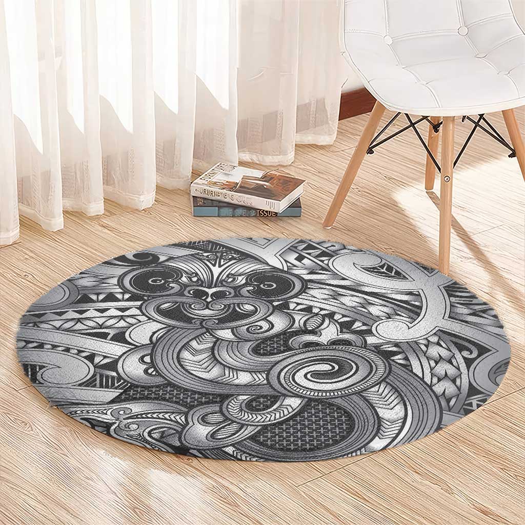 Aotearoa Maori Hei Tiki Round Carpet Kiwikiwi Kowhaiwhai Puhoro Motif LT9 - Polynesian Pride