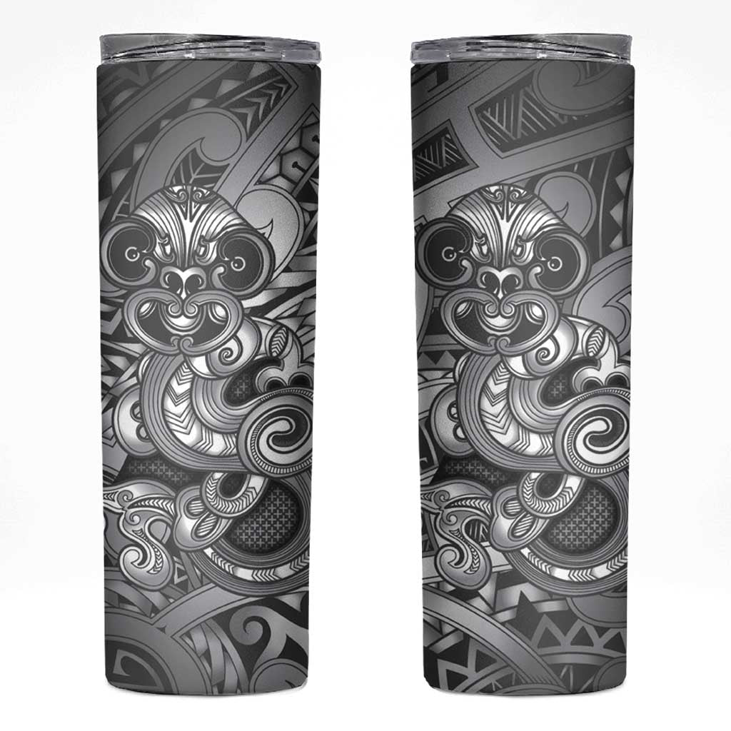 Aotearoa Maori Hei Tiki Skinny Tumbler Kiwikiwi Kowhaiwhai Puhoro Motif LT9 Grey - Polynesian Pride