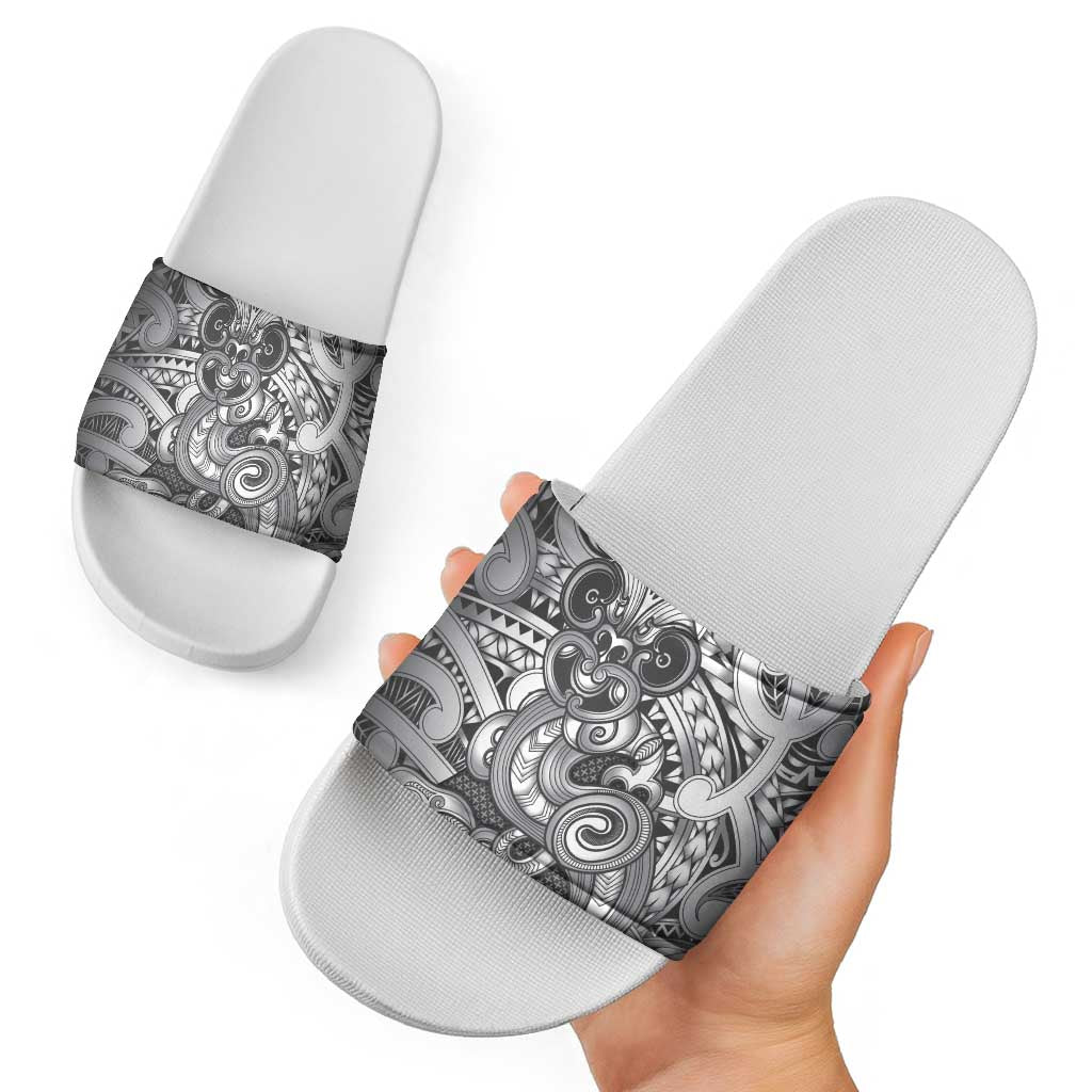 Aotearoa Maori Hei Tiki Slide Sandals Kiwikiwi Kowhaiwhai Puhoro Motif LT9 - Polynesian Pride