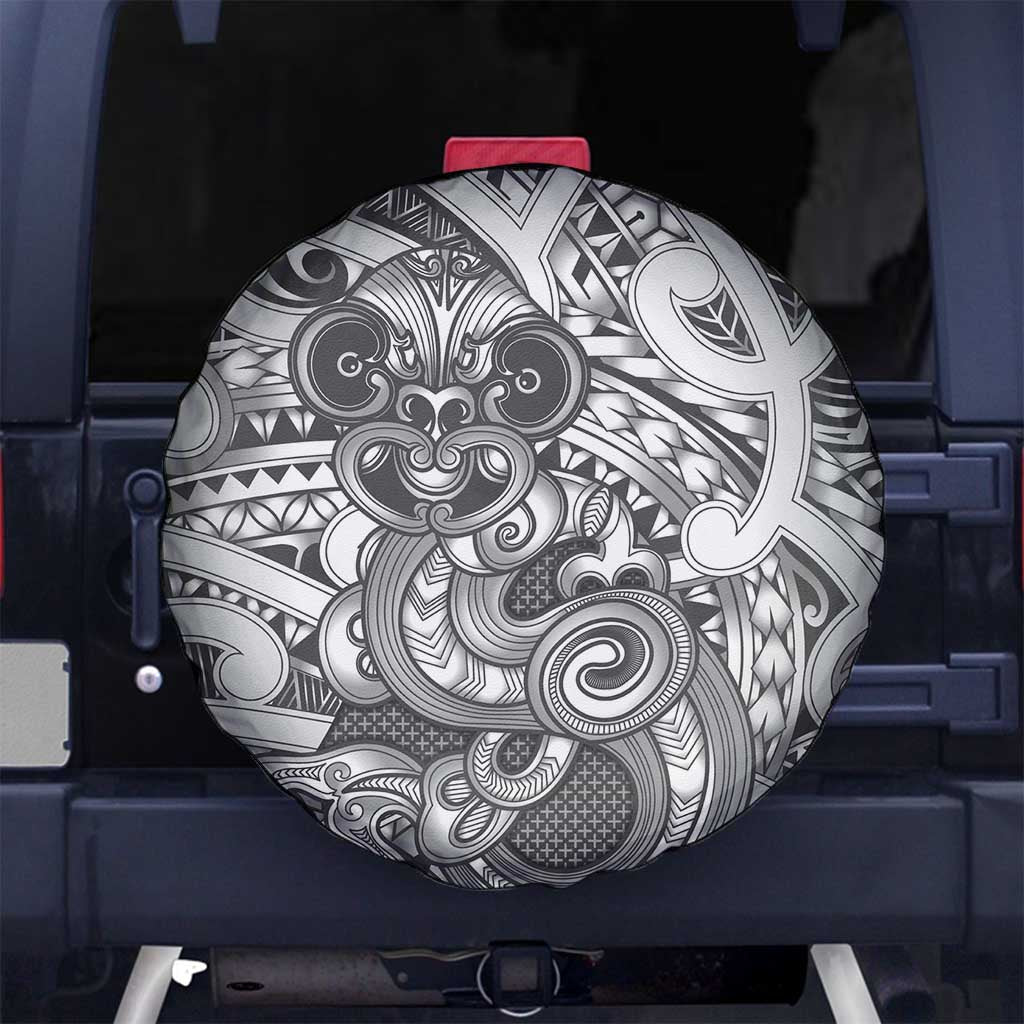 Aotearoa Maori Hei Tiki Spare Tire Cover Kiwikiwi Kowhaiwhai Puhoro Motif LT9 No hole Grey - Polynesian Pride