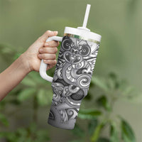 Aotearoa Maori Hei Tiki Tumbler With Handle Kiwikiwi Kowhaiwhai Puhoro Motif LT9 - Polynesian Pride