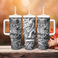 Aotearoa Maori Hei Tiki Tumbler With Handle Kiwikiwi Kowhaiwhai Puhoro Motif LT9 - Polynesian Pride