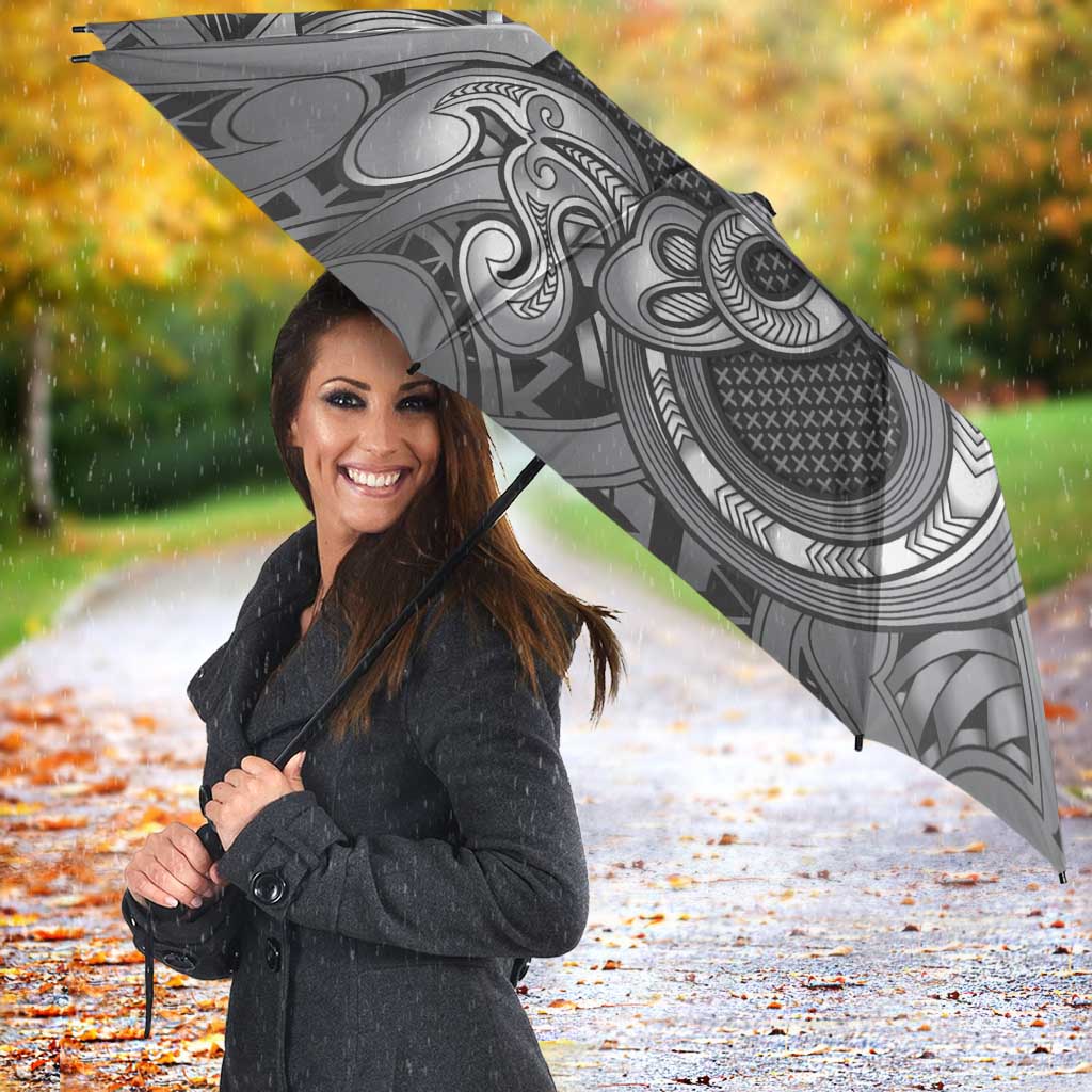 Aotearoa Maori Hei Tiki Umbrella Kiwikiwi Kowhaiwhai Puhoro Motif LT9 - Polynesian Pride