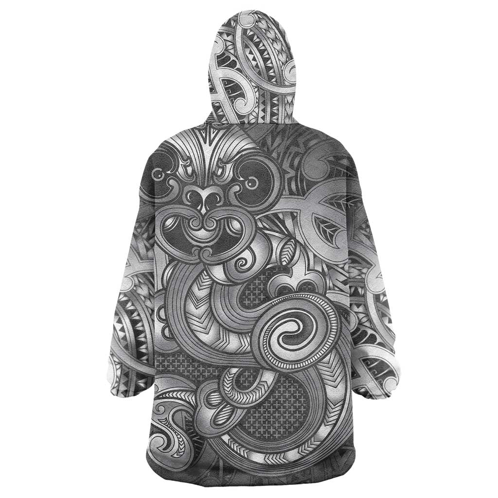 Aotearoa Maori Hei Tiki Wearable Blanket Hoodie Kiwikiwi Kowhaiwhai Puhoro Motif