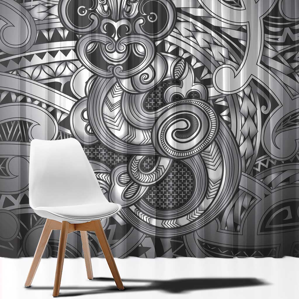Aotearoa Maori Hei Tiki Window Curtain Kiwikiwi Kowhaiwhai Puhoro Motif LT9 - Polynesian Pride