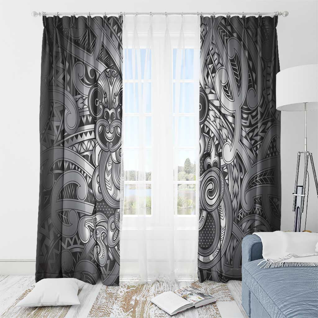 Aotearoa Maori Hei Tiki Window Curtain Kiwikiwi Kowhaiwhai Puhoro Motif LT9 - Polynesian Pride