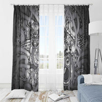 Aotearoa Maori Hei Tiki Window Curtain Kiwikiwi Kowhaiwhai Puhoro Motif LT9 - Polynesian Pride