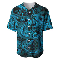 Aotearoa Maori Hei Tiki Baseball Jersey Kikorangi Kowhaiwhai Puhoro Motif
