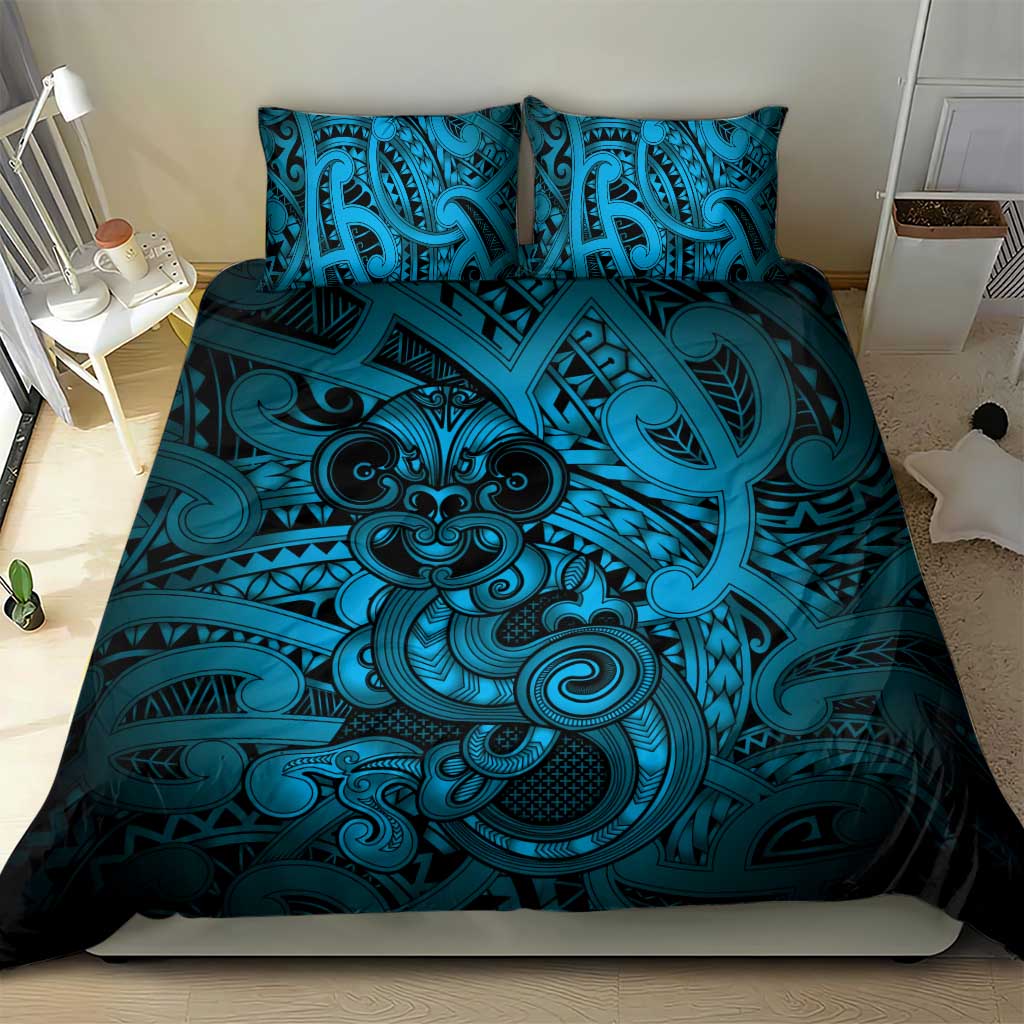 Aotearoa Maori Hei Tiki Bedding Set Kikorangi Kowhaiwhai Puhoro Motif LT9 - Polynesian Pride