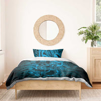 Aotearoa Maori Hei Tiki Bedding Set Kikorangi Kowhaiwhai Puhoro Motif LT9 - Polynesian Pride