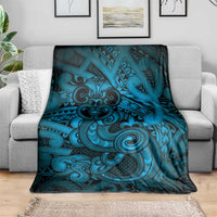 Aotearoa Maori Hei Tiki Blanket Kikorangi Kowhaiwhai Puhoro Motif LT9 - Polynesian Pride