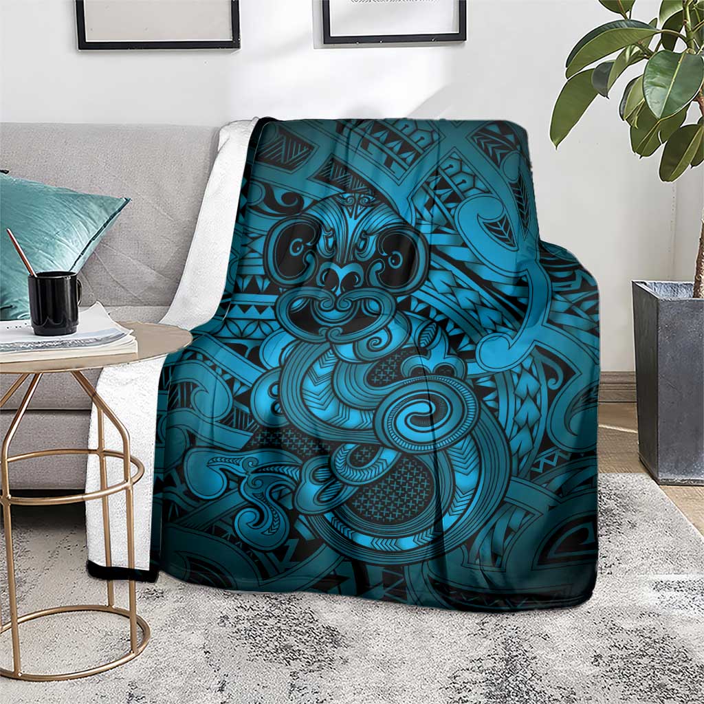Aotearoa Maori Hei Tiki Blanket Kikorangi Kowhaiwhai Puhoro Motif LT9 - Polynesian Pride