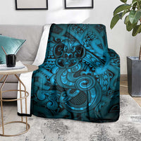 Aotearoa Maori Hei Tiki Blanket Kikorangi Kowhaiwhai Puhoro Motif LT9 - Polynesian Pride