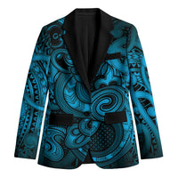 Aotearoa Maori Hei Tiki Blazer Kikorangi Kowhaiwhai Puhoro Motif LT9 Unisex Blue - Polynesian Pride