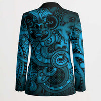 Aotearoa Maori Hei Tiki Blazer Kikorangi Kowhaiwhai Puhoro Motif LT9 - Polynesian Pride
