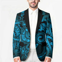 Aotearoa Maori Hei Tiki Blazer Kikorangi Kowhaiwhai Puhoro Motif LT9 - Polynesian Pride