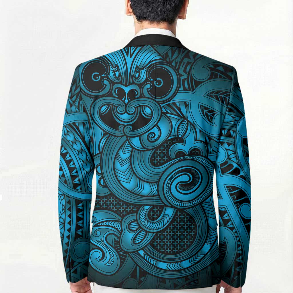 Aotearoa Maori Hei Tiki Blazer Kikorangi Kowhaiwhai Puhoro Motif LT9 - Polynesian Pride