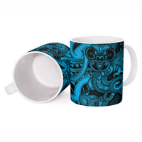 Aotearoa Maori Hei Tiki Ceramic Mug Kikorangi Kowhaiwhai Puhoro Motif LT9 - Polynesian Pride