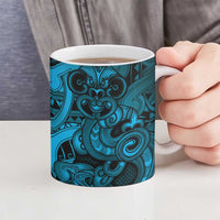 Aotearoa Maori Hei Tiki Ceramic Mug Kikorangi Kowhaiwhai Puhoro Motif LT9 - Polynesian Pride